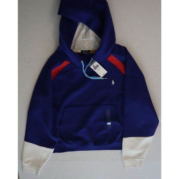 Polo Ralph Lauren Women Sz 2XL Blue Multi Embroidered Logo Pullover Hoodie $168 - Picture 5 of 5